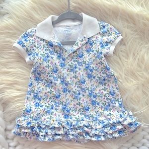 Ralph Lauren polo ruffle pullover dress with matching bloomer set. Size 6 month